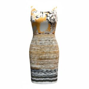 Elie Tahari ✨Printed Sheath Dress - Silk & Cotton Blend